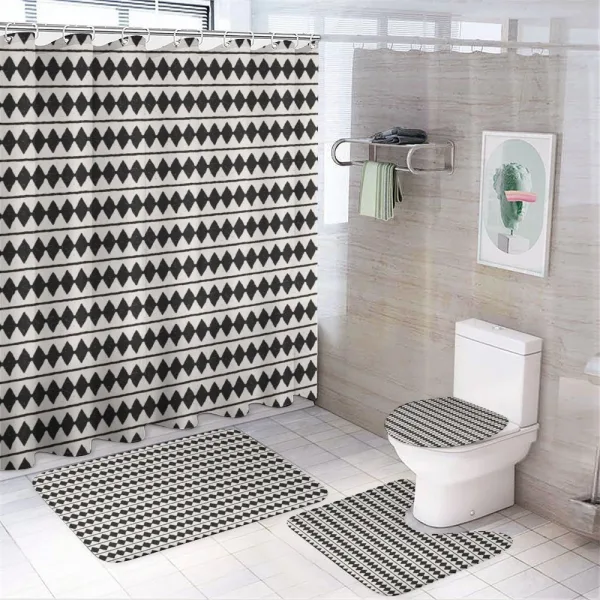 Retro Horizontal Stripes on a shower curtain