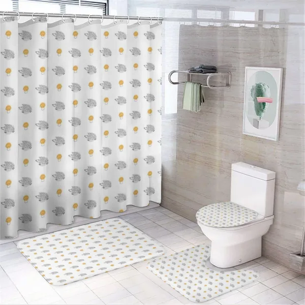 Sketch Art Illustration on a shower curtain