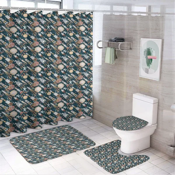 Space Exploration on a shower curtain