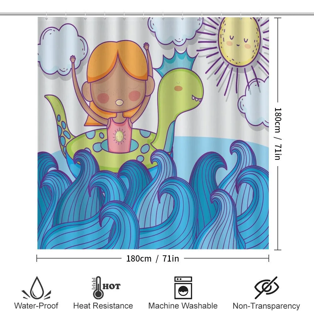 Swimming Wheel Girl Waves Sun — Detail 2