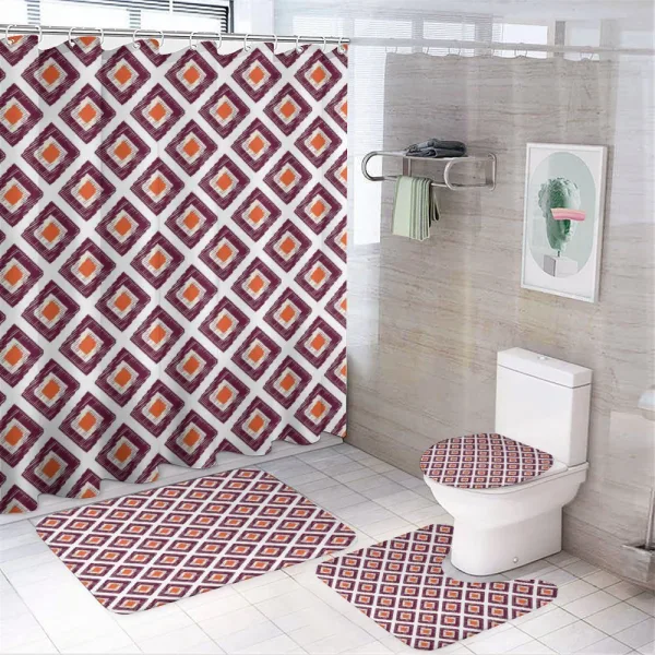 Triangles Artwork Print on a shower curtain