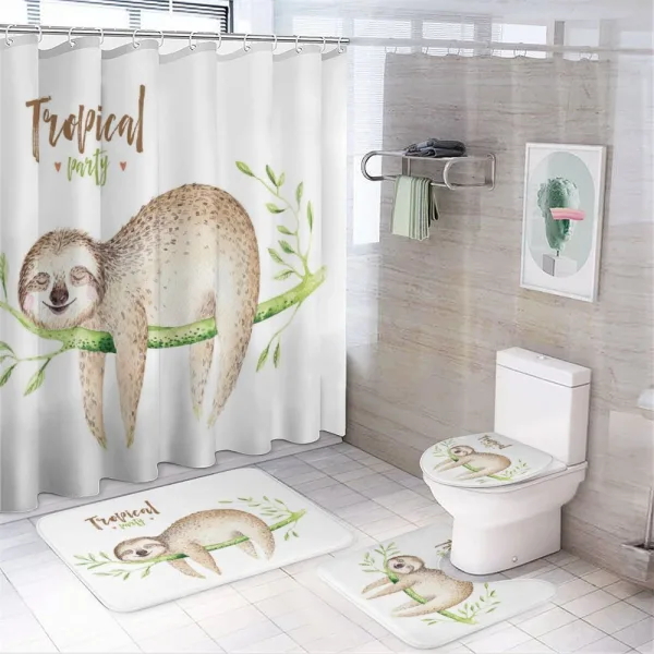 Young Animal on Palm Tree on a shower curtain