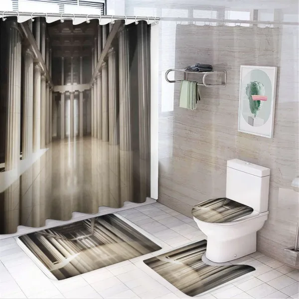 3D Model Style Column on a shower curtain