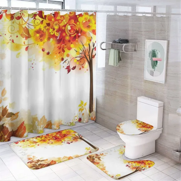 Abstract Fall Season Tree on a shower curtain