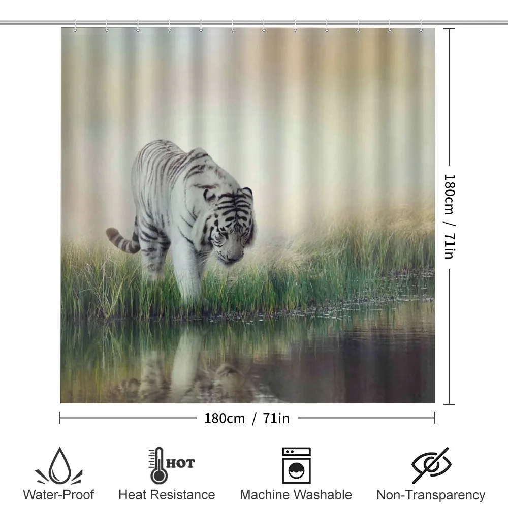 Albino Tiger Near a River — Detail 2