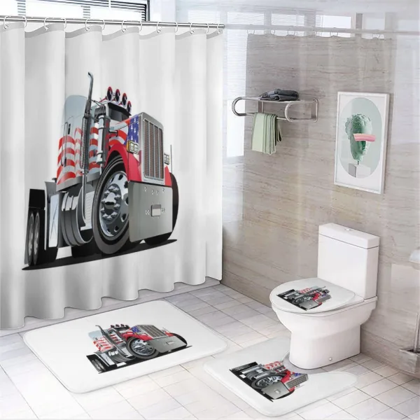 American Flag Motif Hood on a shower curtain
