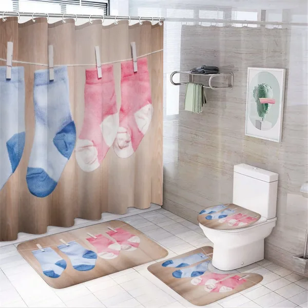 Baby Socks Newborn on a shower curtain