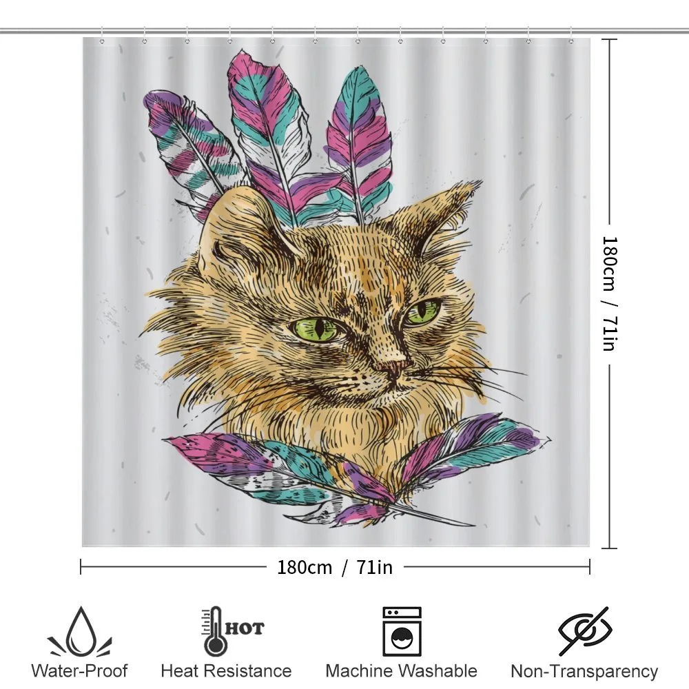 Cat with Colorful Feathers — Detail 2