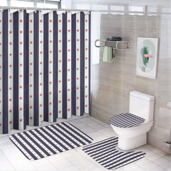 Famous Day of United States on a shower curtain