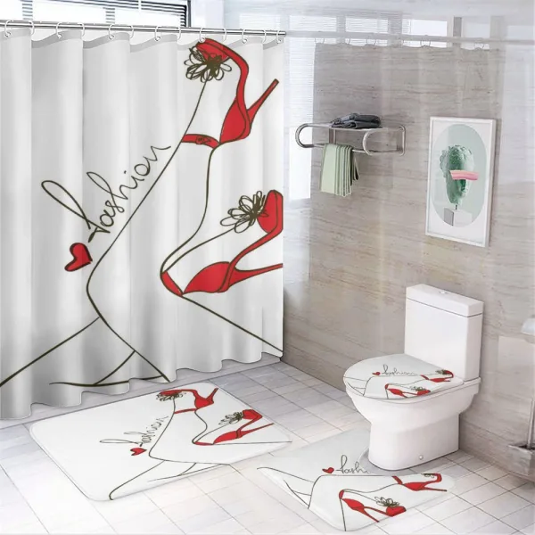 Fashion Lettering Legs on a shower curtain