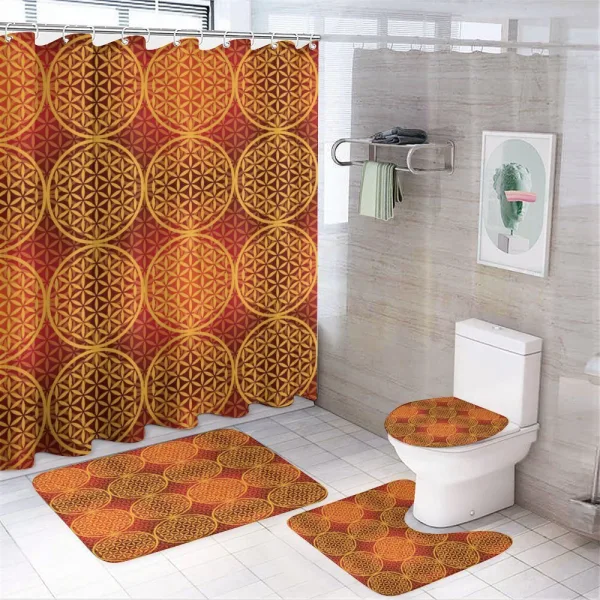 Flower Medieval Tones on a shower curtain