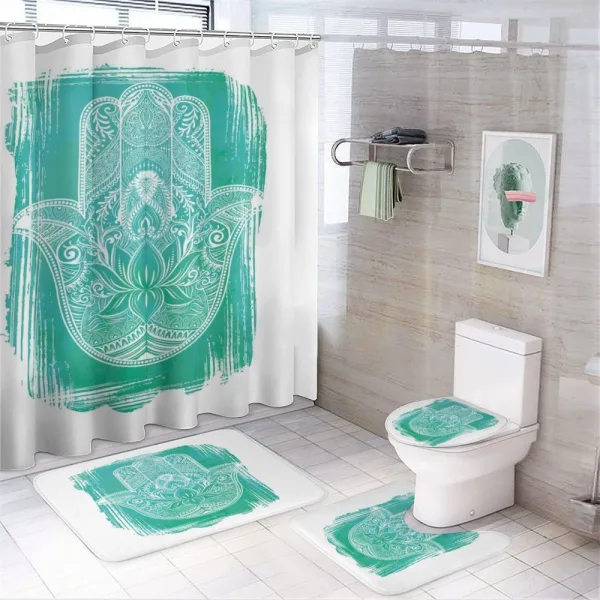 Grungy Floral Ethnic Motif on a shower curtain