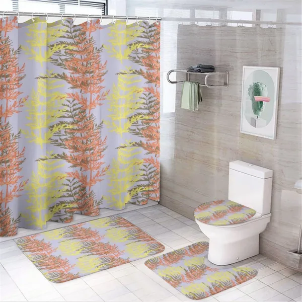 Herbs Botany Sprigs Branches on a shower curtain