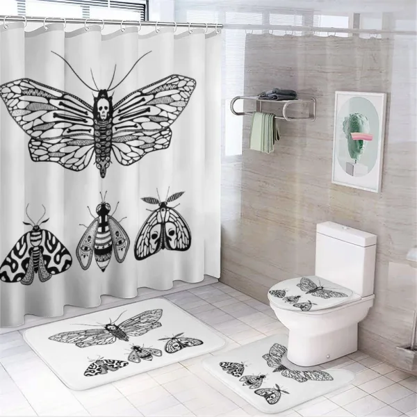 Minimalist Wings Art on a shower curtain