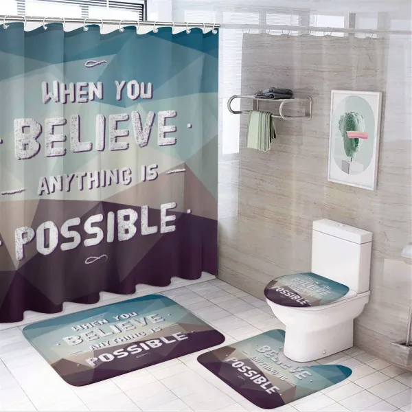 Modern Polygonal Design on a shower curtain