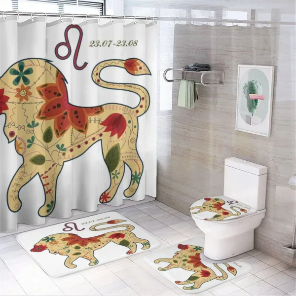 Oriental Floral Leo on a shower curtain