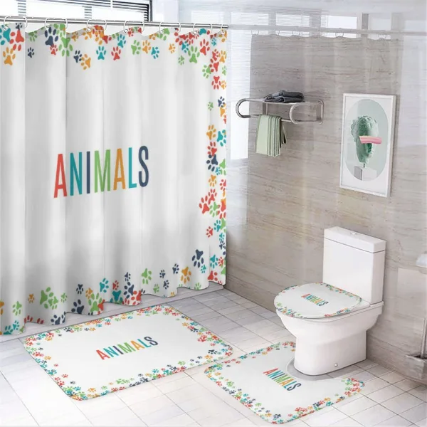 Paw Trace Pets on a shower curtain