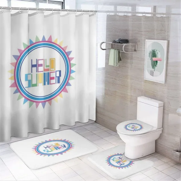 Retro Geometrical on a shower curtain