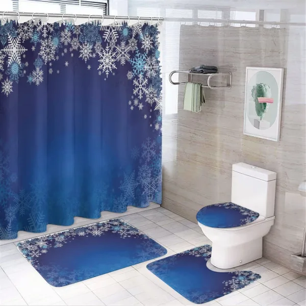 Various Snowflakes on a shower curtain