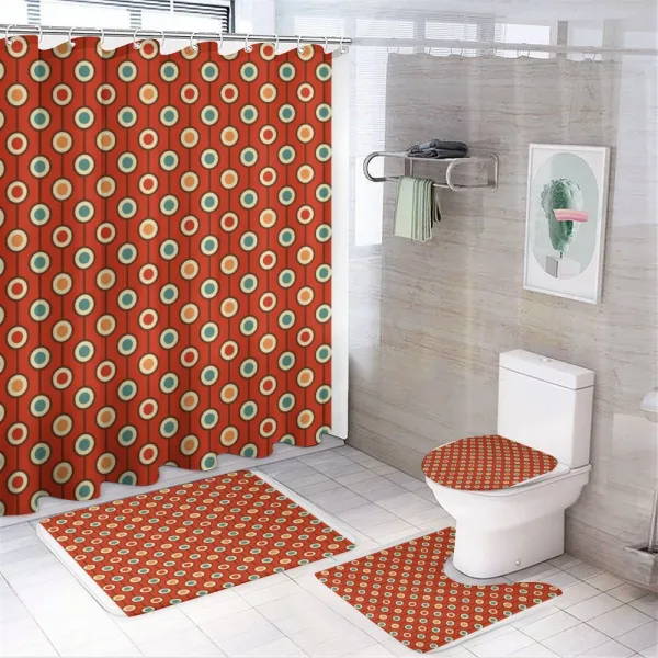 60s Style Hippie Dots on a shower curtain