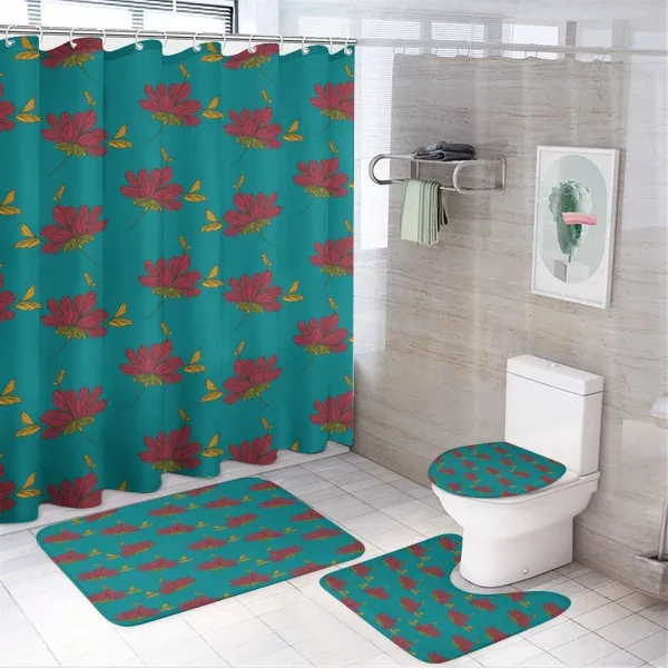 Autumn Flower Leaves Art on a shower curtain
