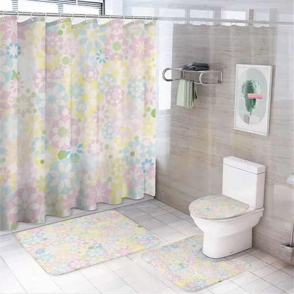 Blooming Flowers Spring on a shower curtain