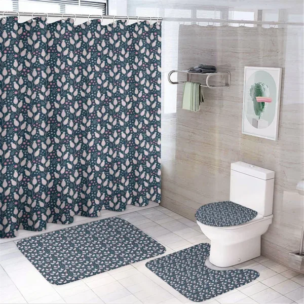 Blooming Petals Dots on a shower curtain