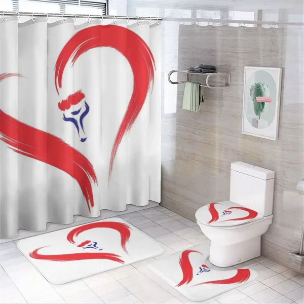Brush Drawing Heart Sign on a shower curtain