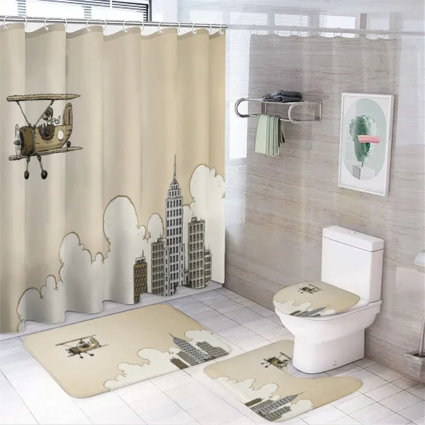 Cartoon Plane on a shower curtain
