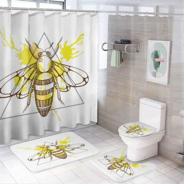 Color Splashed Bee on a shower curtain