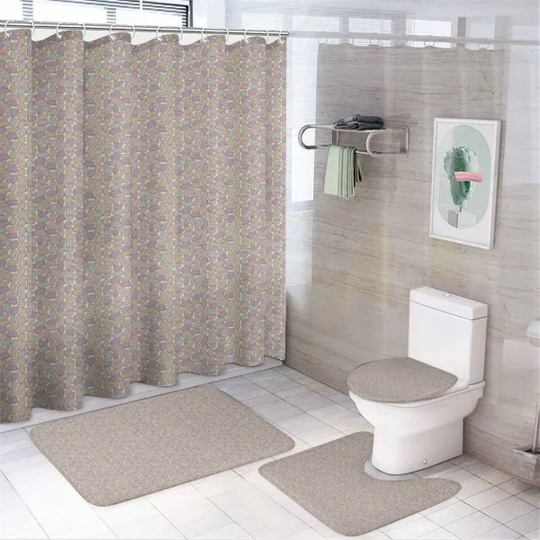 Colorful Stone Wall Theme on a shower curtain