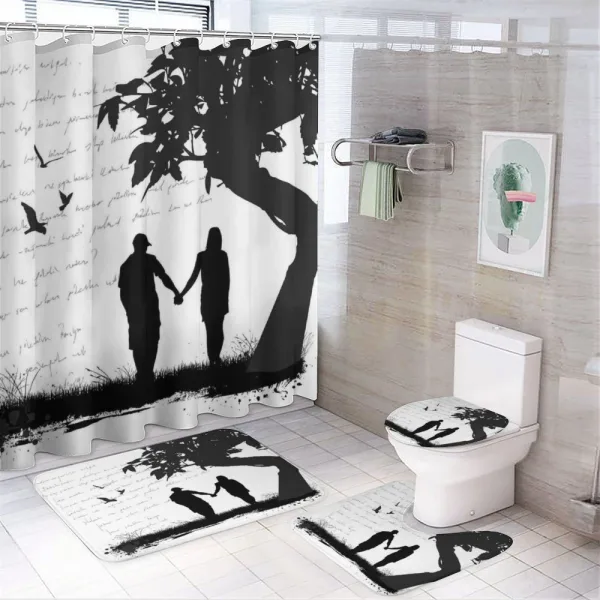 Couple Romance Theme on a shower curtain