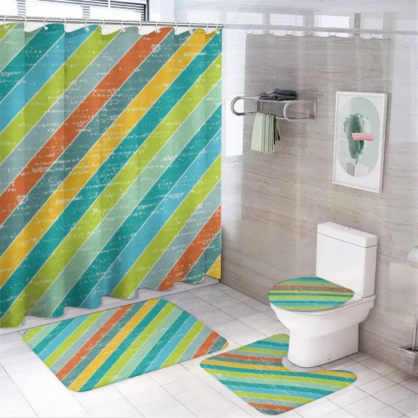 Diagonal Strips on a shower curtain