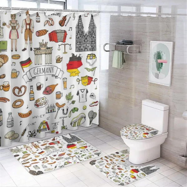 European Culture on a shower curtain
