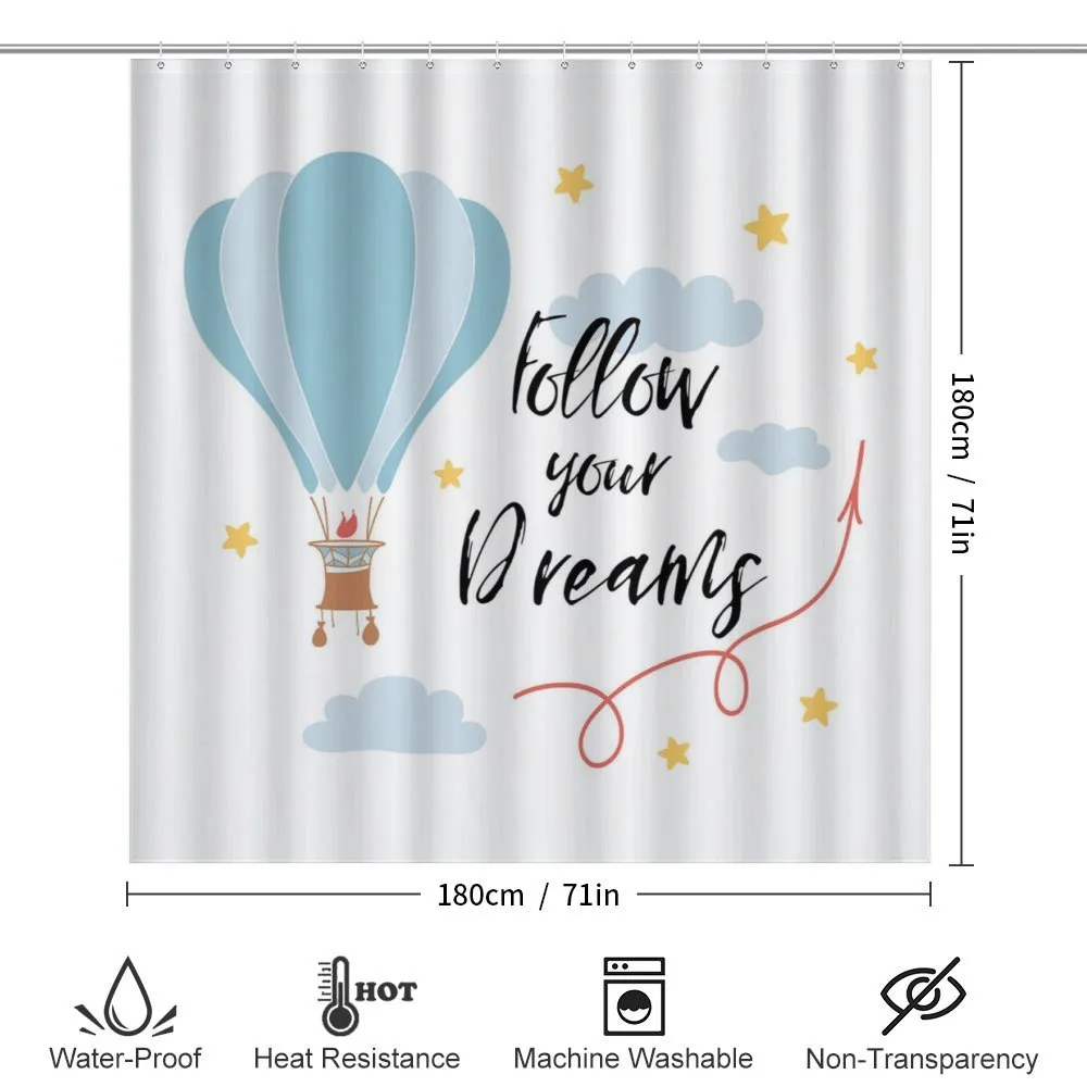 Hot Air Balloon Stars Clouds — Detail 2