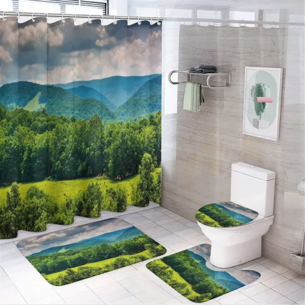 Landscape of Mountains on a shower curtain