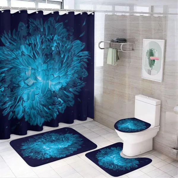 Luminous Chrysanthemum Art on a shower curtain
