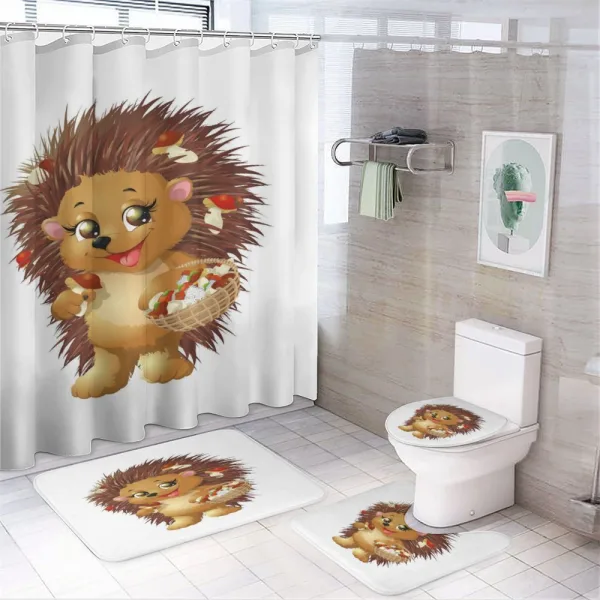 Mushroom Eating Food on a shower curtain