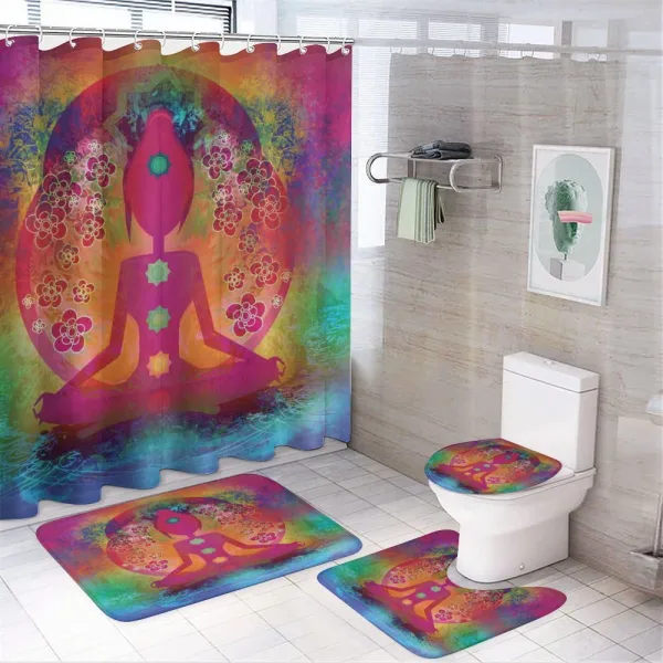 Mystic Chakra Ancient Theme on a shower curtain