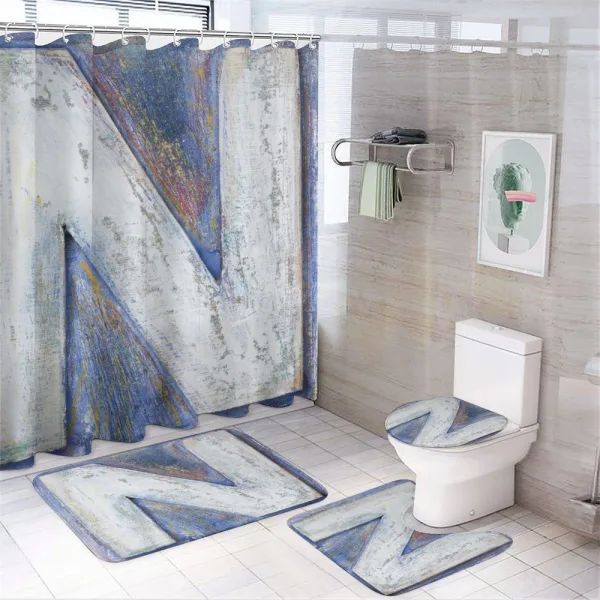 N from Alphabet on a shower curtain