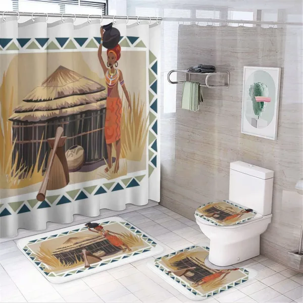 Native Lady on a shower curtain