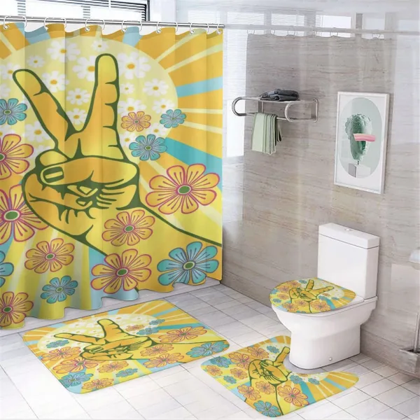 Peace Flowers on a shower curtain