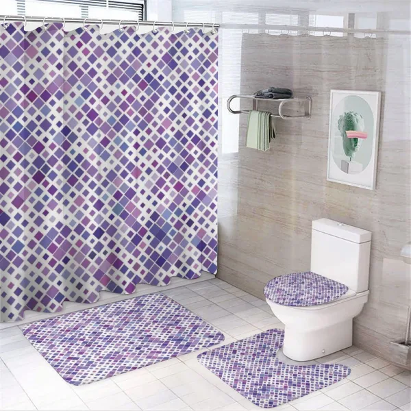 Purple Retro on a shower curtain