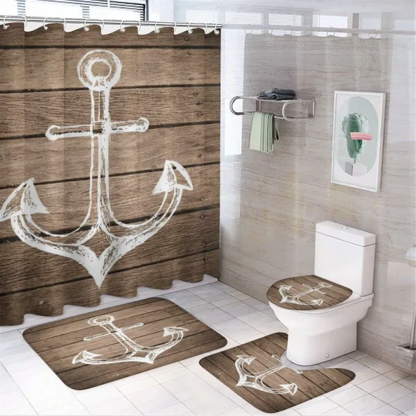 Rustic Planks on a shower curtain