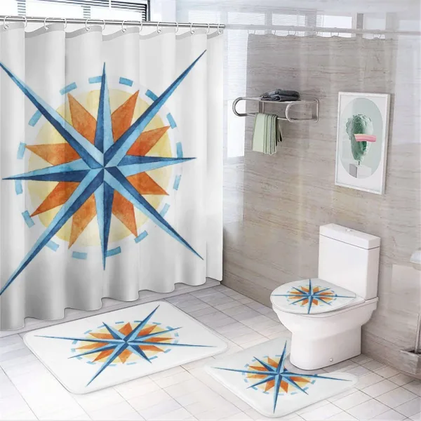 Watercolor Directions on a shower curtain