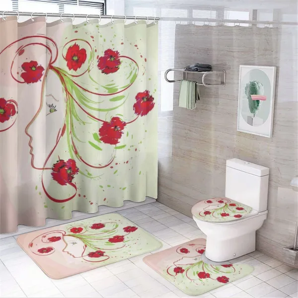 Watercolor Poppy on a shower curtain