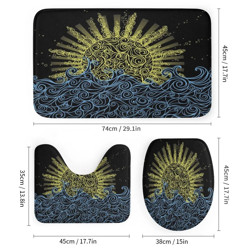 Wavy Ocean Summer Sky Motif — Detail 1