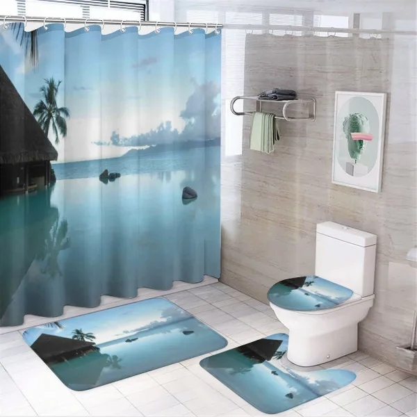 Wooden House Nature on a shower curtain