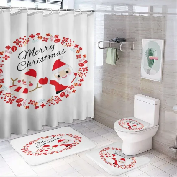 Words of Santa Claus on a shower curtain