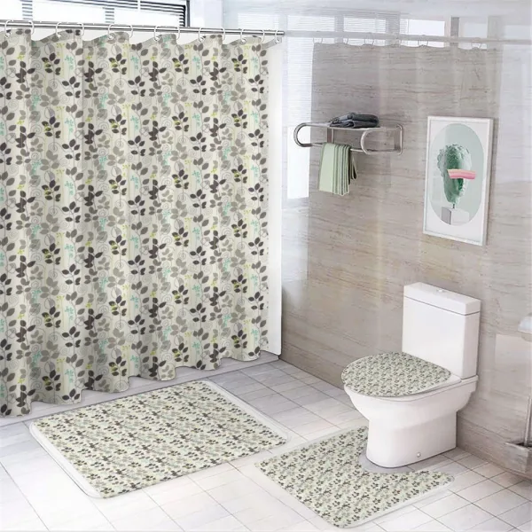 70s Style Interior Design on a shower curtain